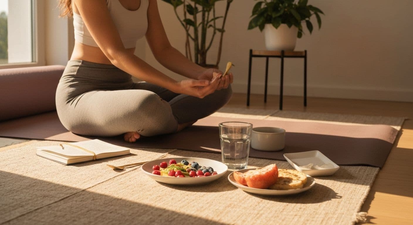Person practicing mindful morning routine for healthy mind and body balance
