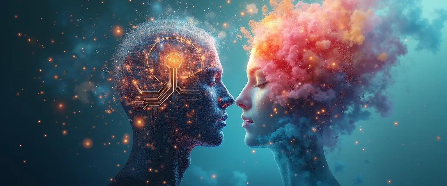 Person balancing critical thinking and self-awareness for better decision-making