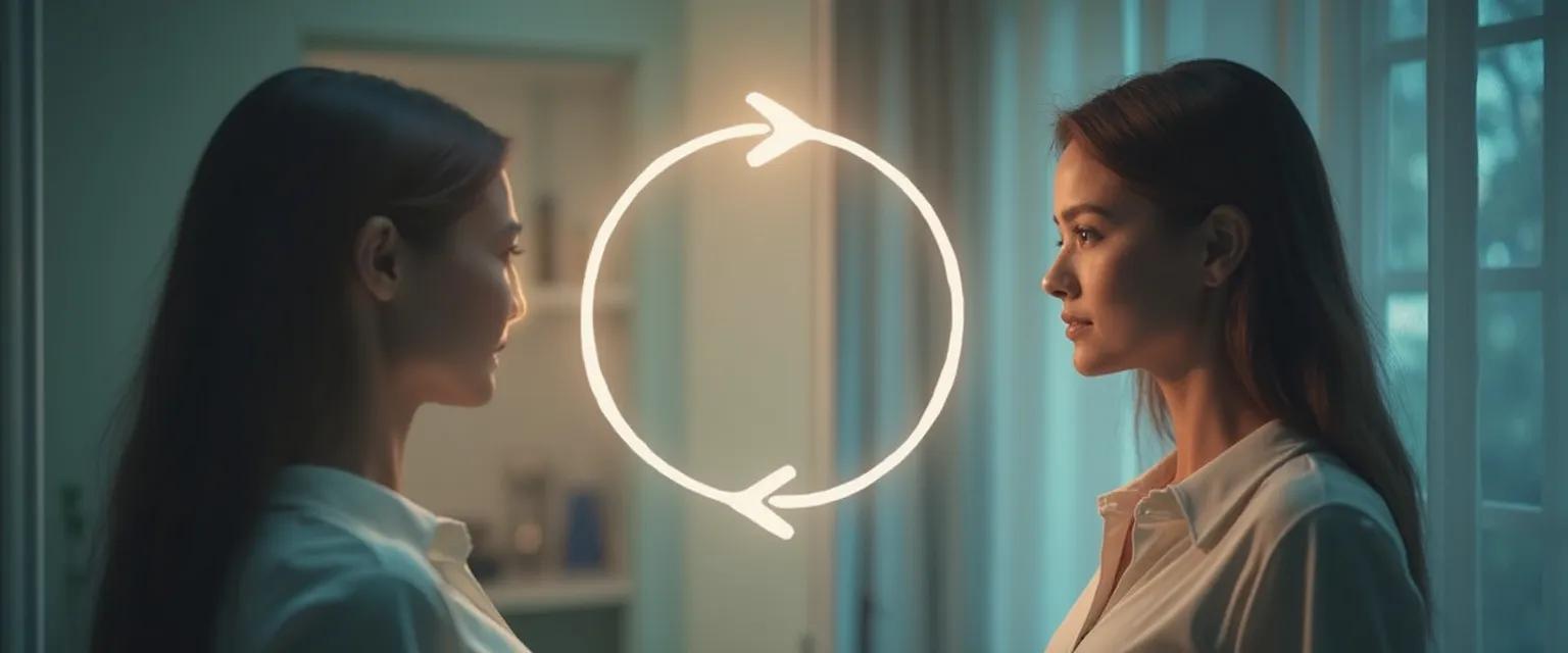 Person demonstrating posture changes to improve your self-awareness through body language