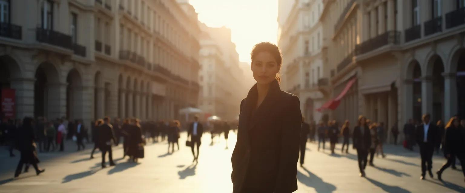 Person demonstrating public self-awareness in a social gathering while remaining authentic