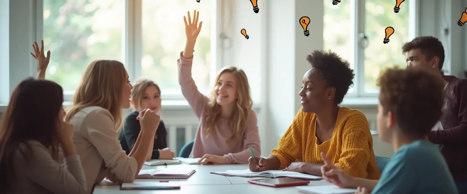 Student practicing self-awareness techniques during classroom participation
