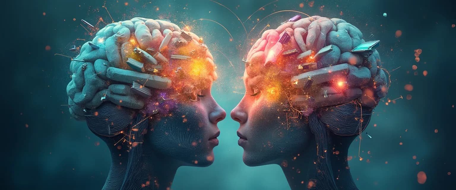 Person developing intellectual mind while balancing emotional intelligence