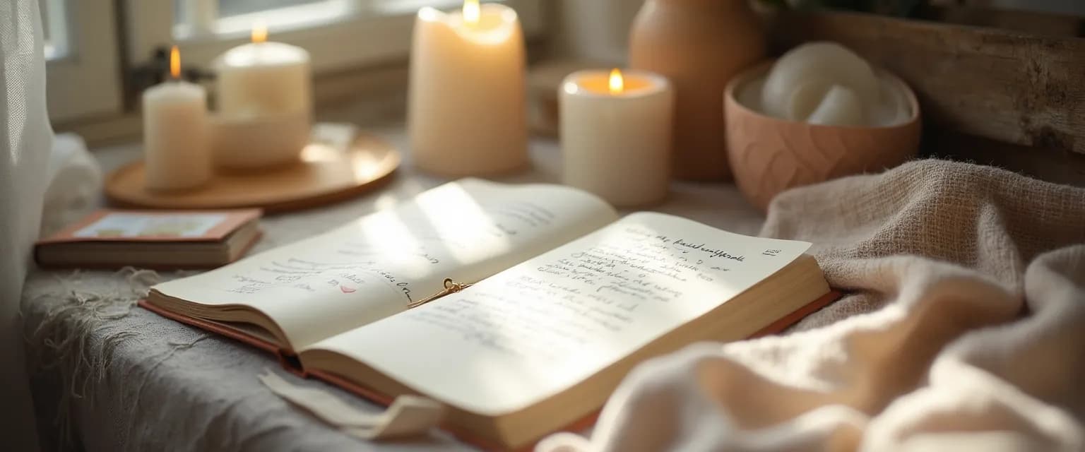 Person engaging with sensory grief prompts for emotional release and healing