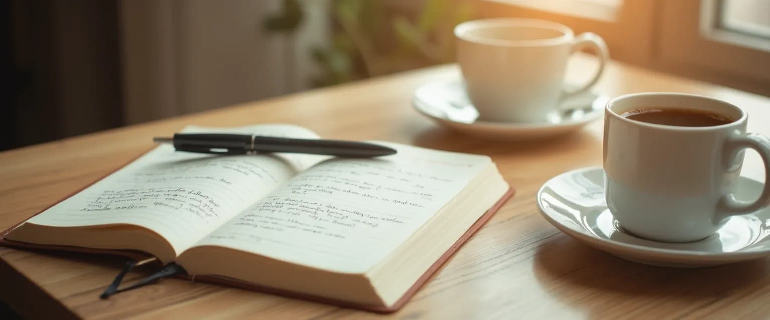 Person reflecting on relationship self-awareness questions in a journal