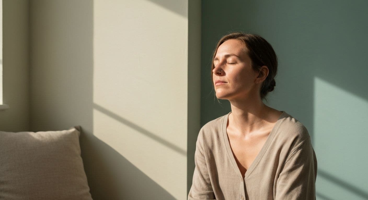 Person practicing private self-awareness through quiet internal reflection and personal growth