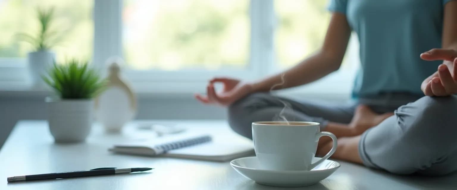 Professional using mindsmatter micro-practices for mental clarity at work