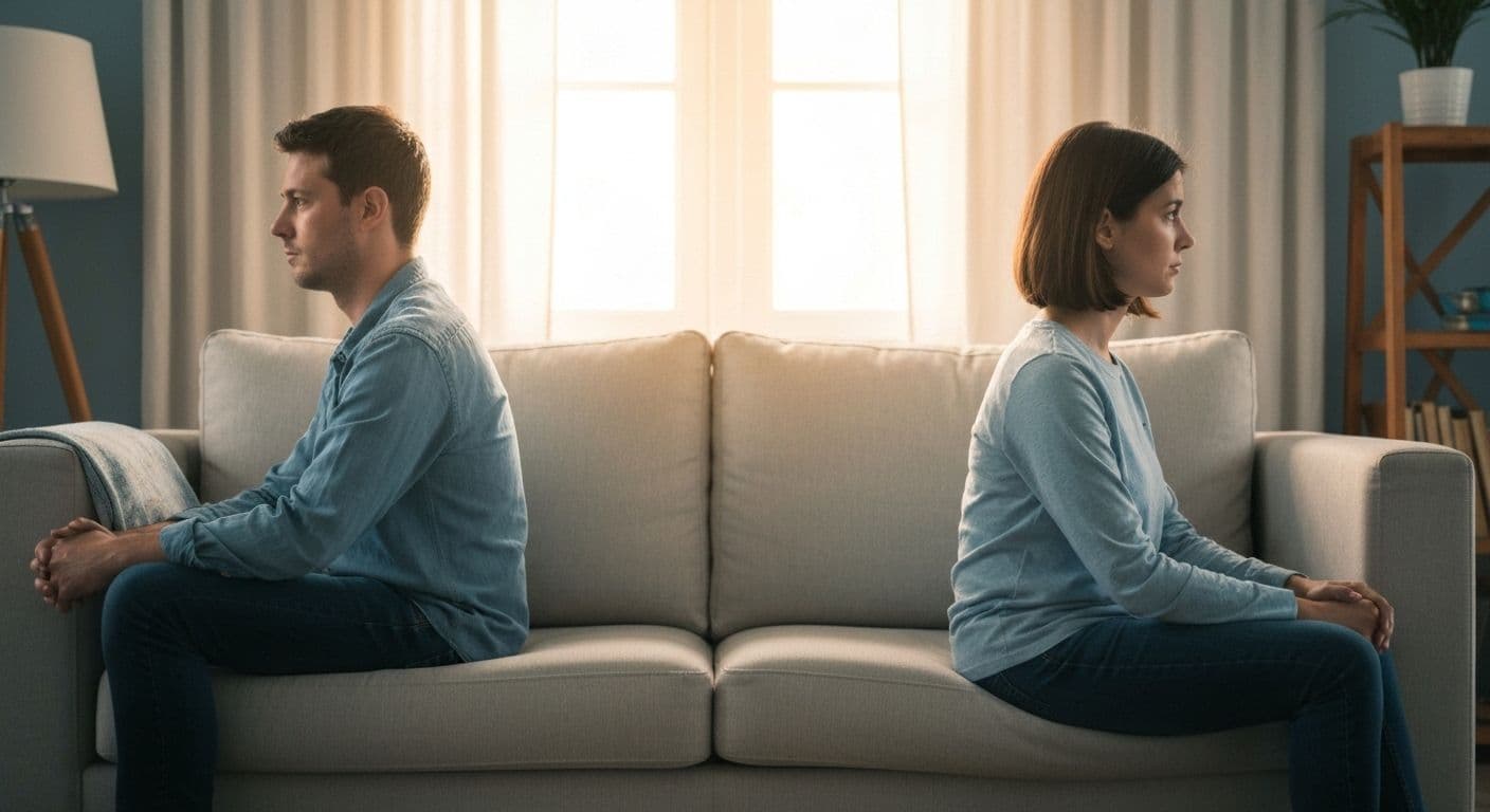 Couple having a calm conversation demonstrating emotional intelligence awareness of others to bridge communication gaps