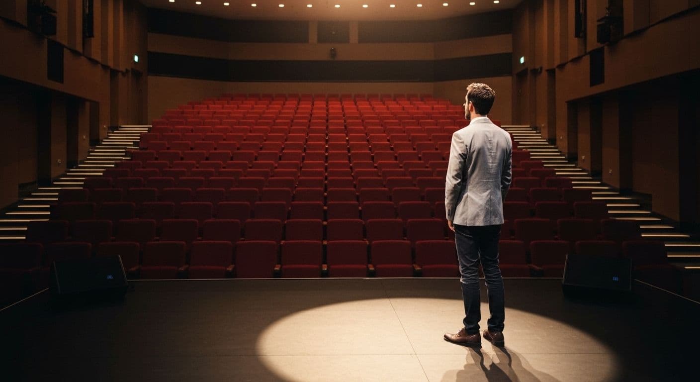 TED speaker practicing self awareness and reflection before delivering an impactful presentation on stage