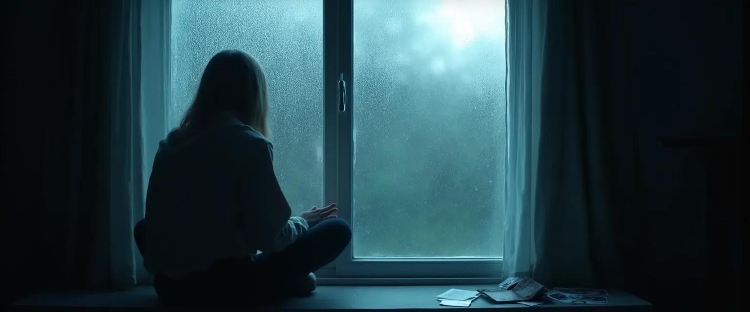 Person experiencing severe depression after breakup looking at support resources