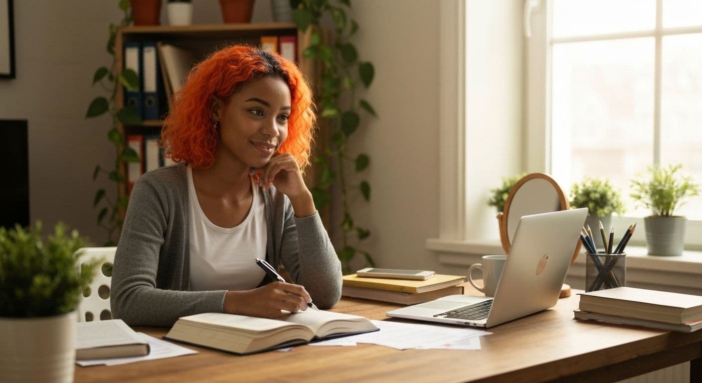 Student practicing self-awareness skills for better academic success and efficient studying