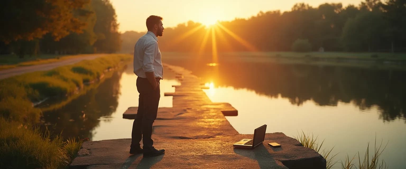 Manager practicing self-awareness exercises for authentic leadership development