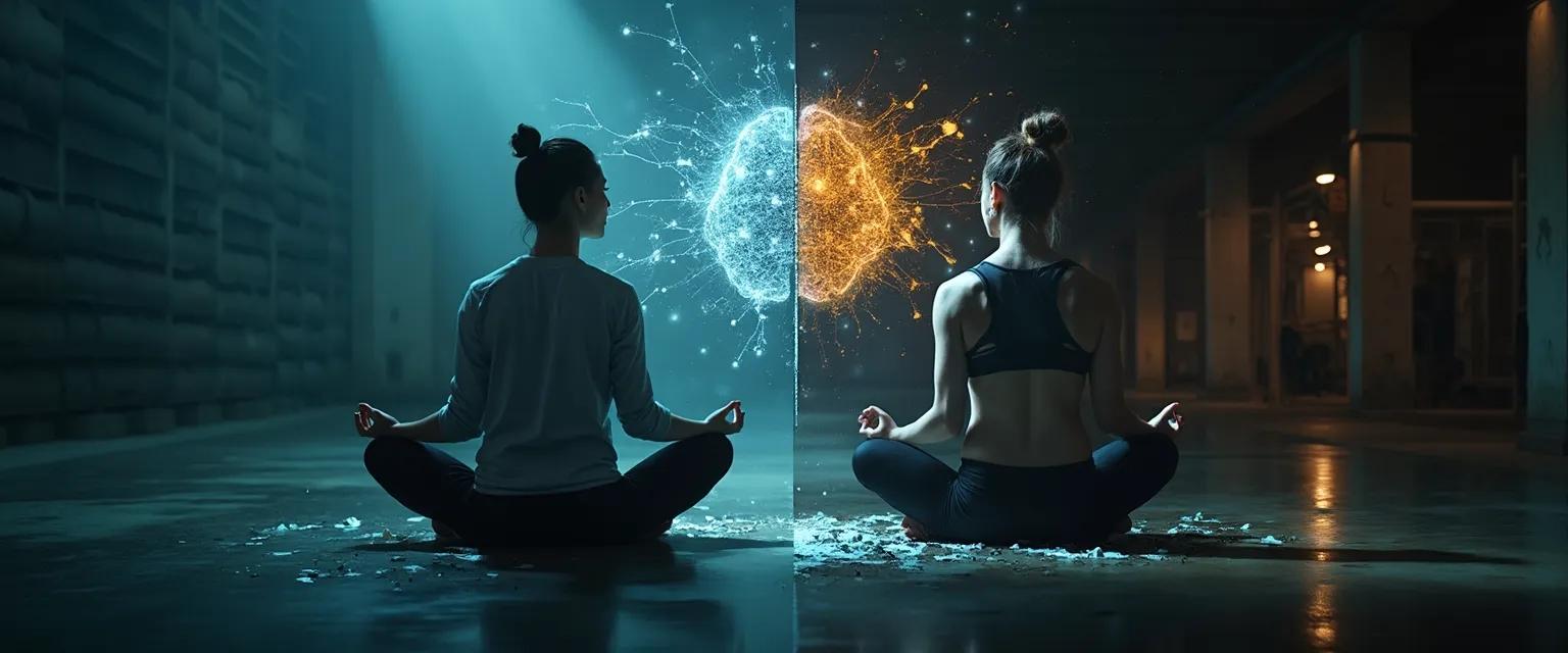 Person balancing mind exercises and physical workouts for optimal life preparation