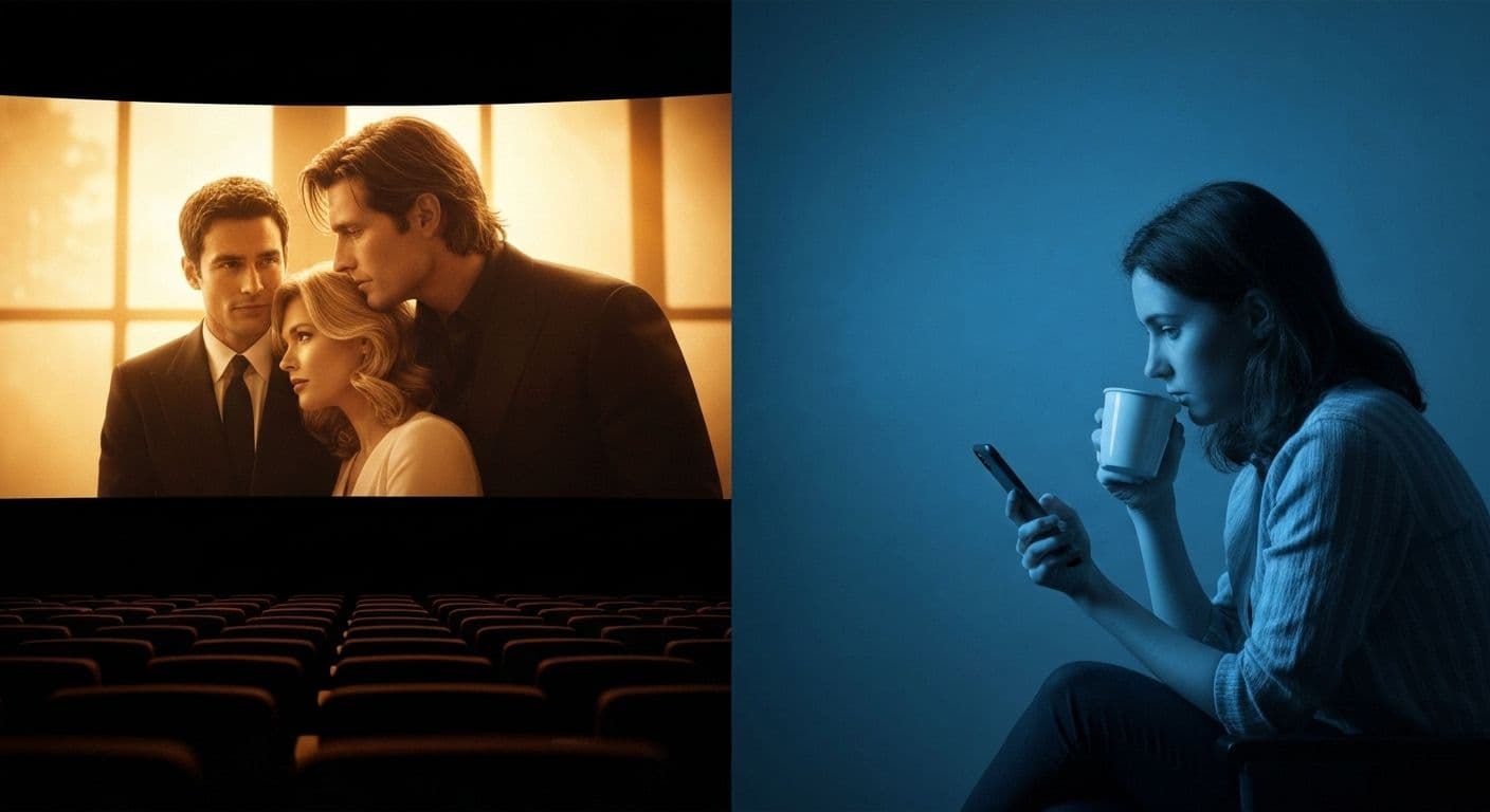 Person reflecting on emotional boundaries while reading about the Miley Cyrus breakup on their phone