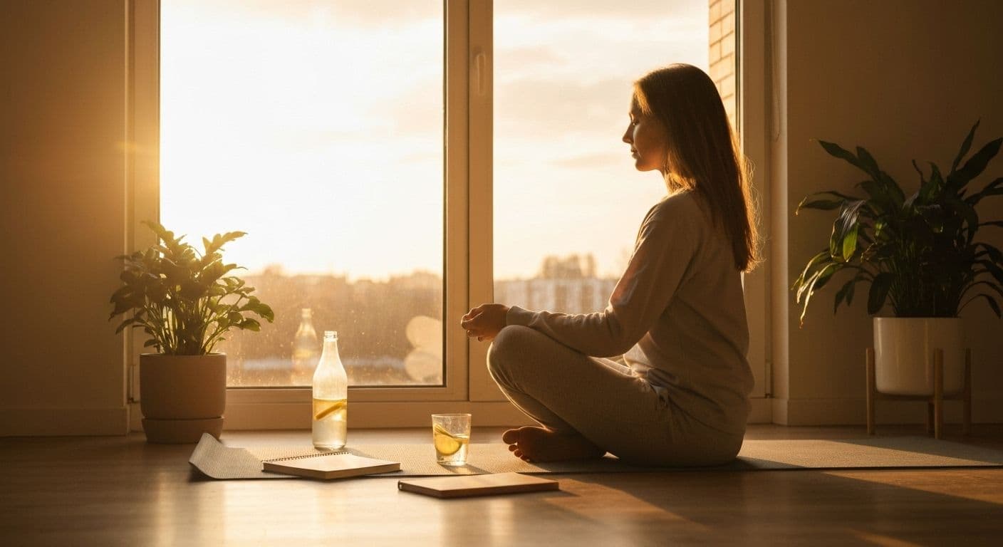 Person practicing morning rituals that activate the self healing mind before breakfast