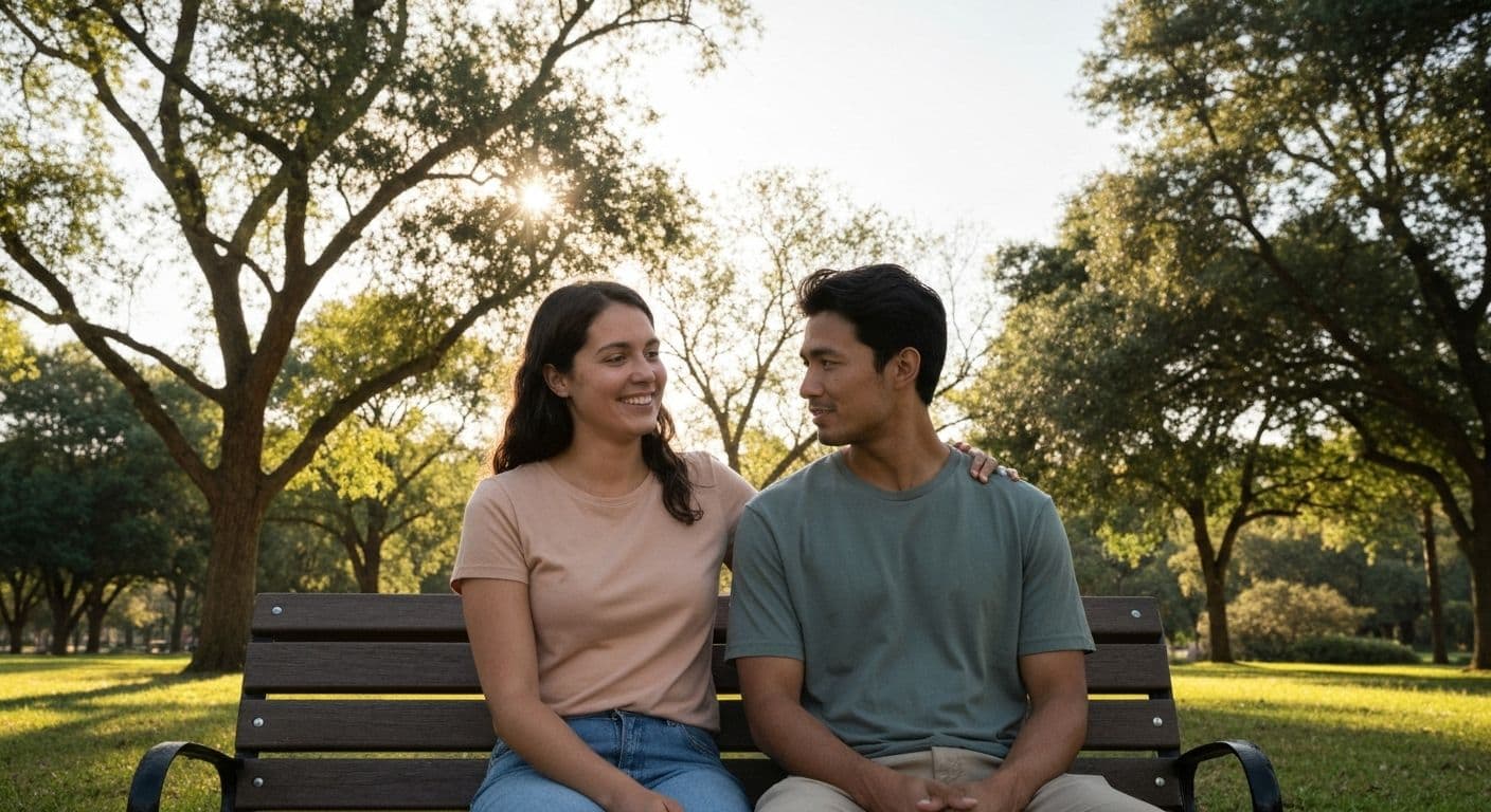 Person maintaining calm composure while having a difficult conversation, representing the heartbreak messenger protecting their peace