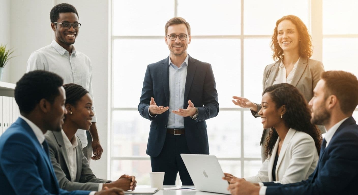 Leader demonstrates self awareness and ethical awareness while facilitating team discussion in psychologically safe workplace