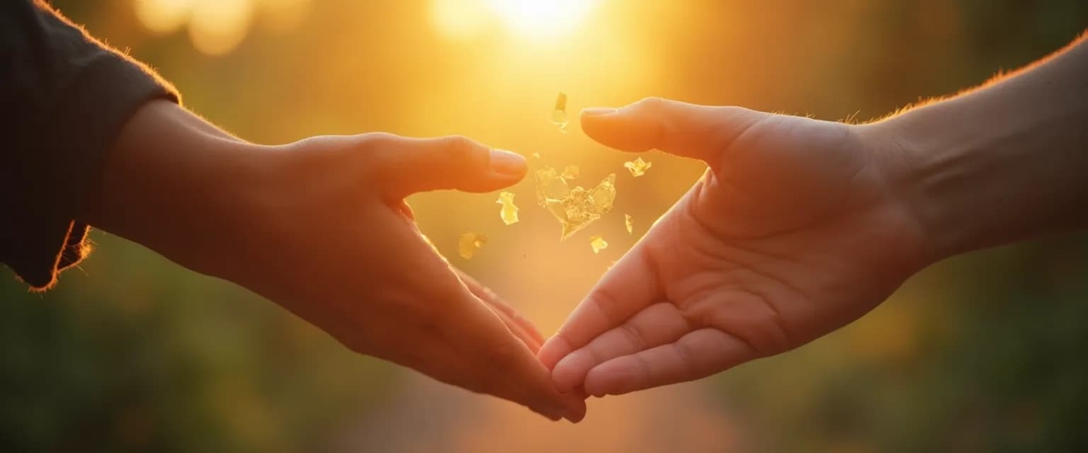 Two people rebuilding trust and finding love after heartbreak through connection