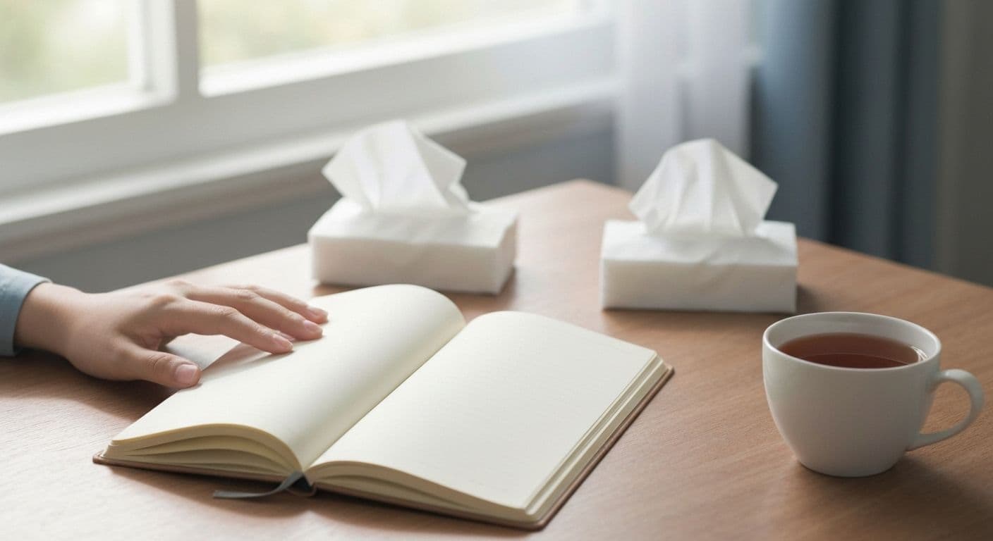 Person holding the best grief journal with gentle prompts for emotional healing