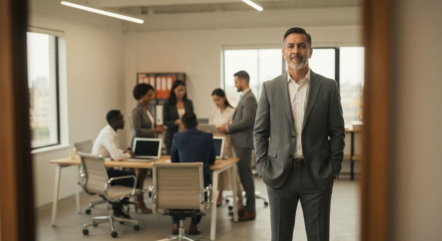 Leader practicing awareness in leadership through daily reflection and team observation