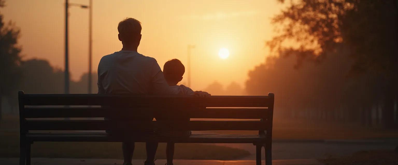 Parent and children supporting each other while grieving a spouse and parent