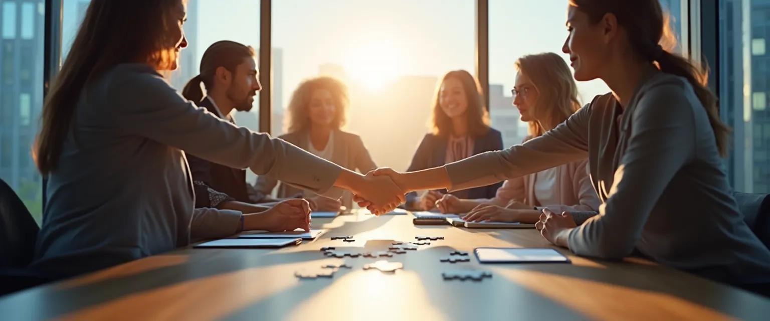 Team achieving one mind through collaborative decision-making process