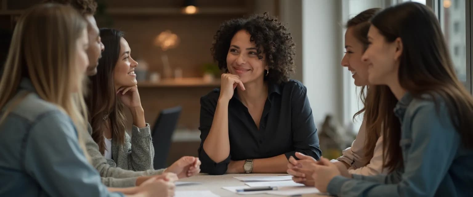 Professional demonstrating emotional intelligence in business communication through non-verbal cues