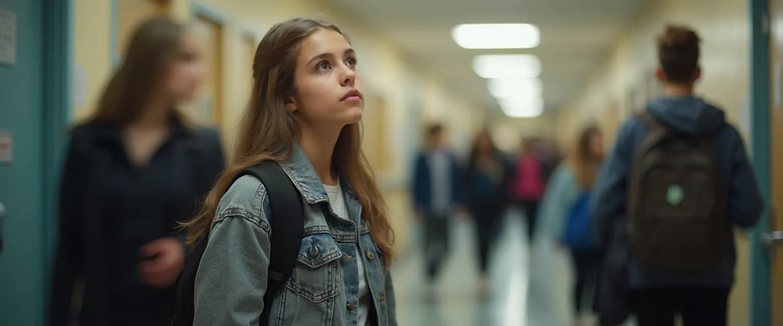 Student performing a quick self-awareness assessment between classes