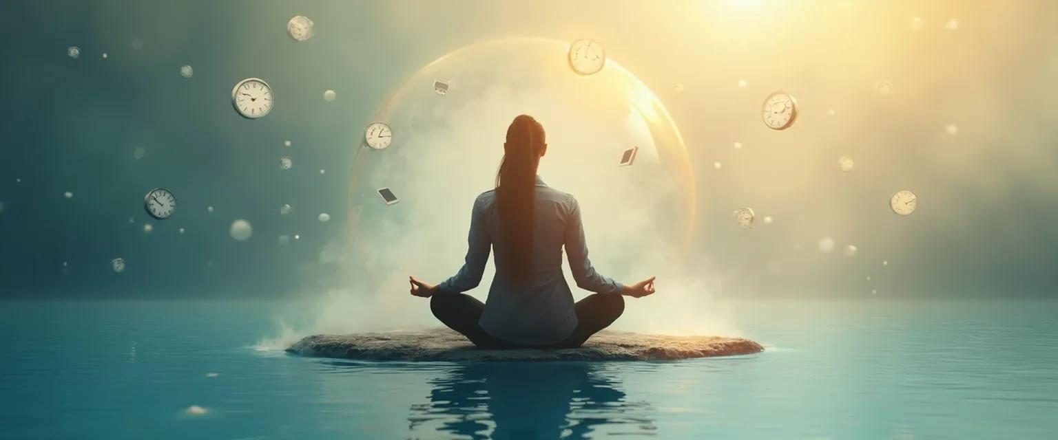 Professional creating a mind oasis during a busy workday