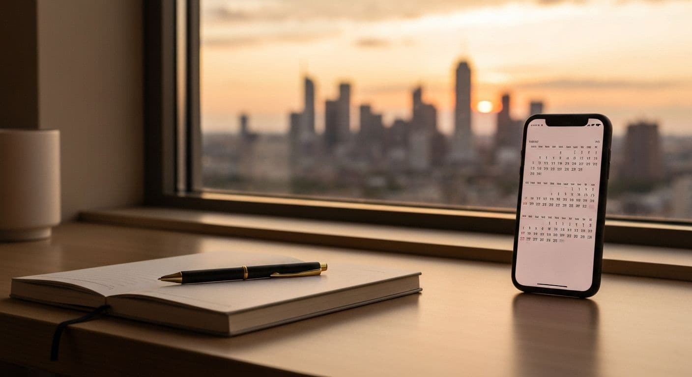 Busy professional practicing Elon Musk self awareness techniques during work transitions