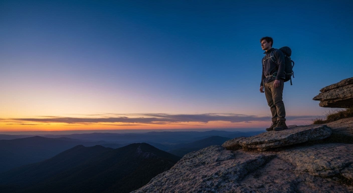 Person reflecting peacefully outdoors representing david whyte heartbreak philosophy and emotional growth through difficult times