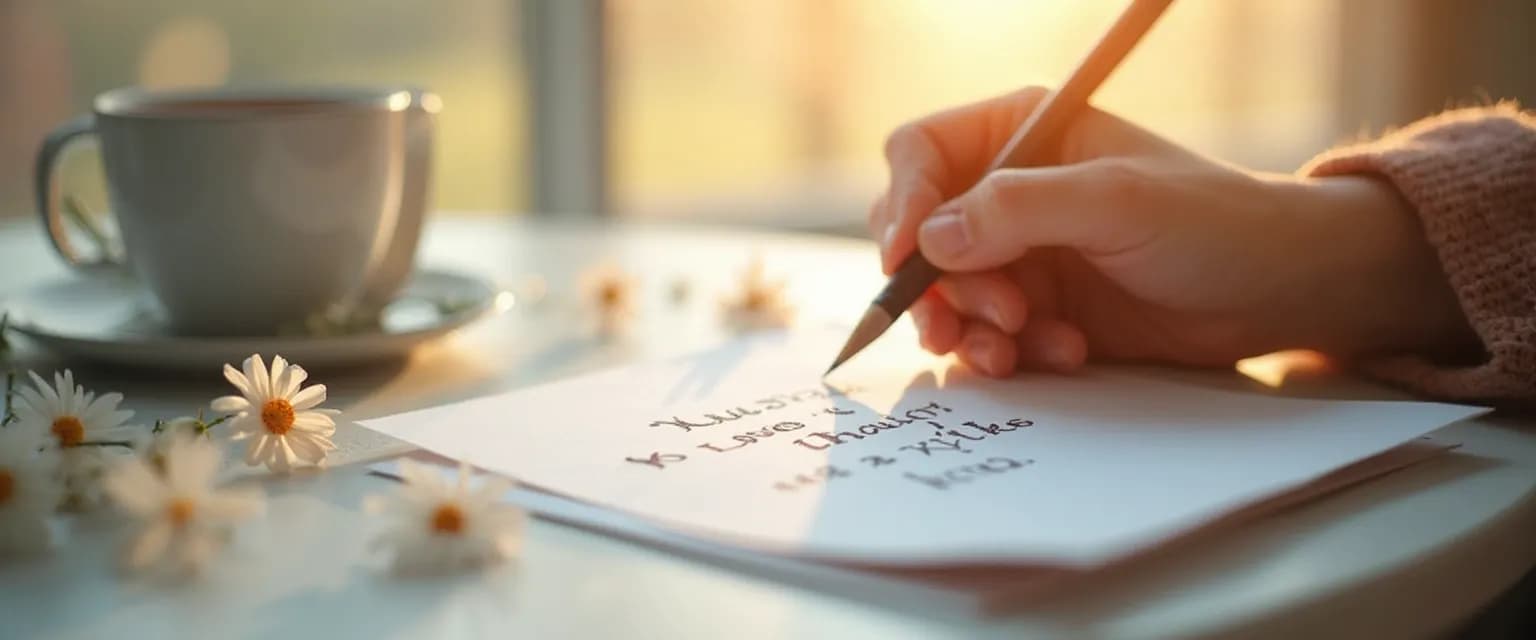 Handwritten thank you sympathy card messages expressing gratitude during grief