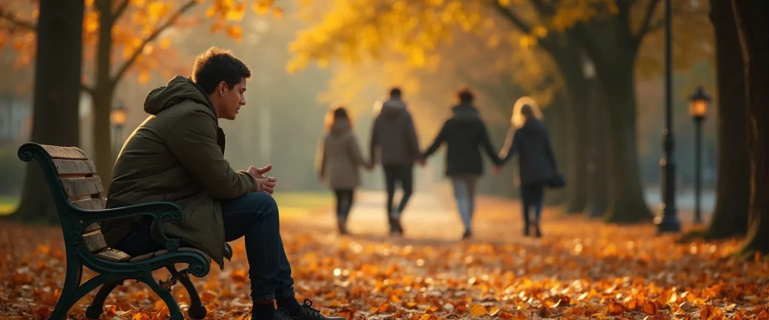 Person navigating the stages of heartbreak while maintaining social connections