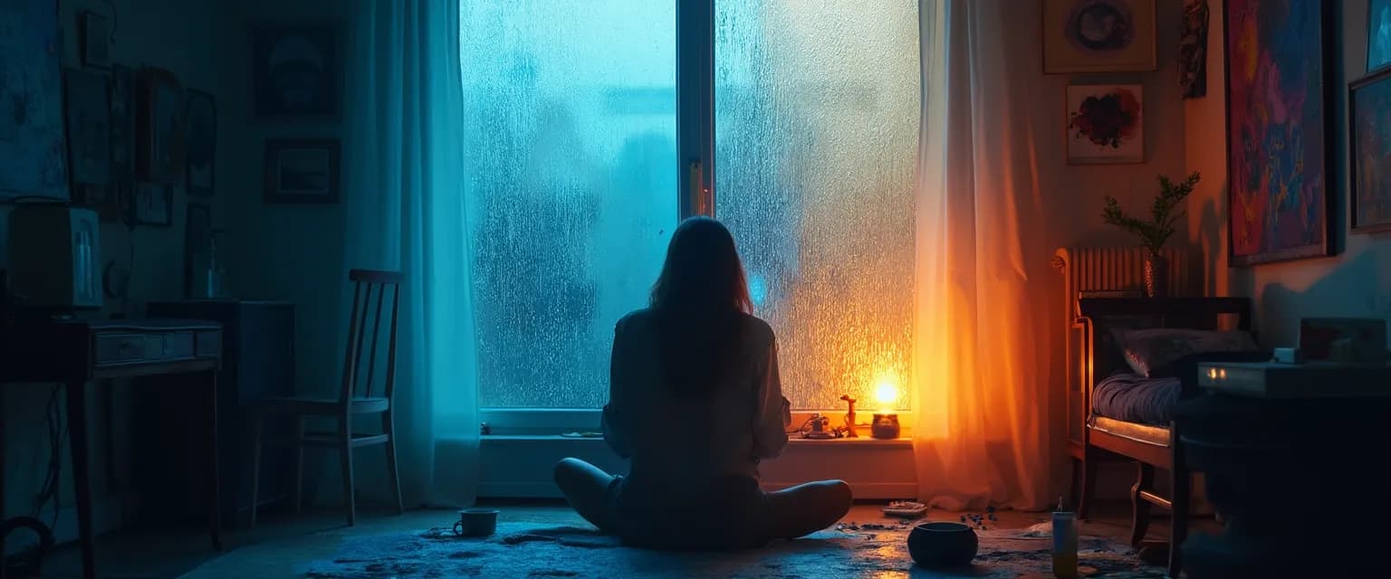 Person transforming feelings of sadness over breakup into creative expression through art