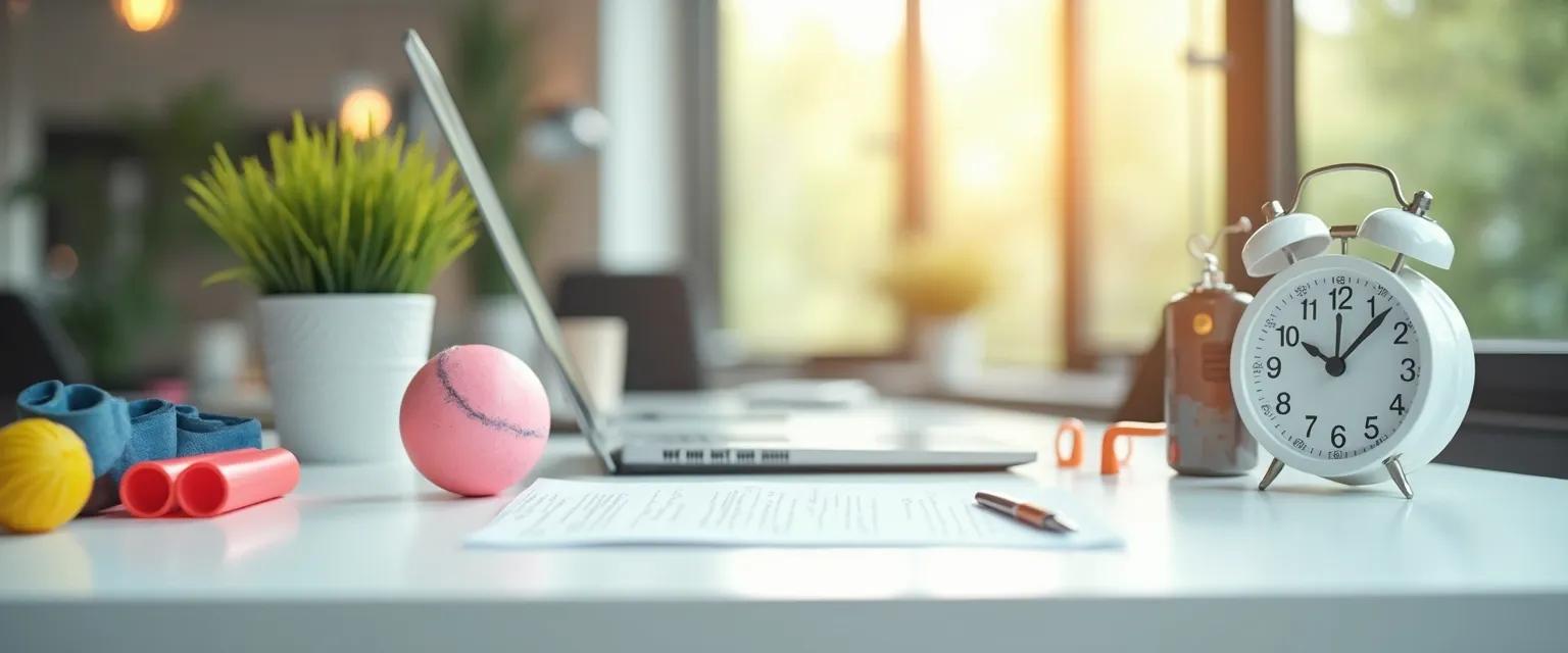 Professional taking a micro-break to improve well-being and work performance at desk