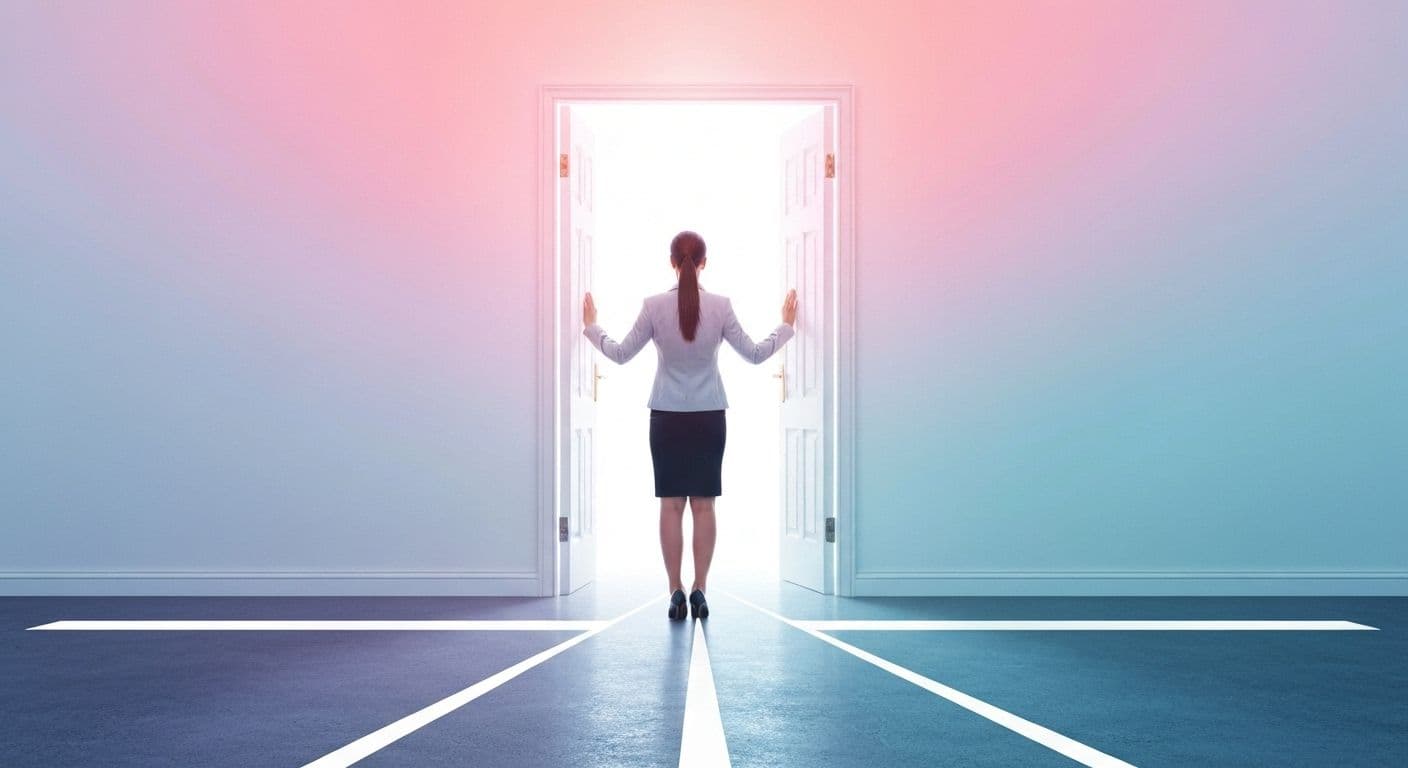 Professional woman confidently working on laptop after navigating 2022 breakups and channeling energy into career success