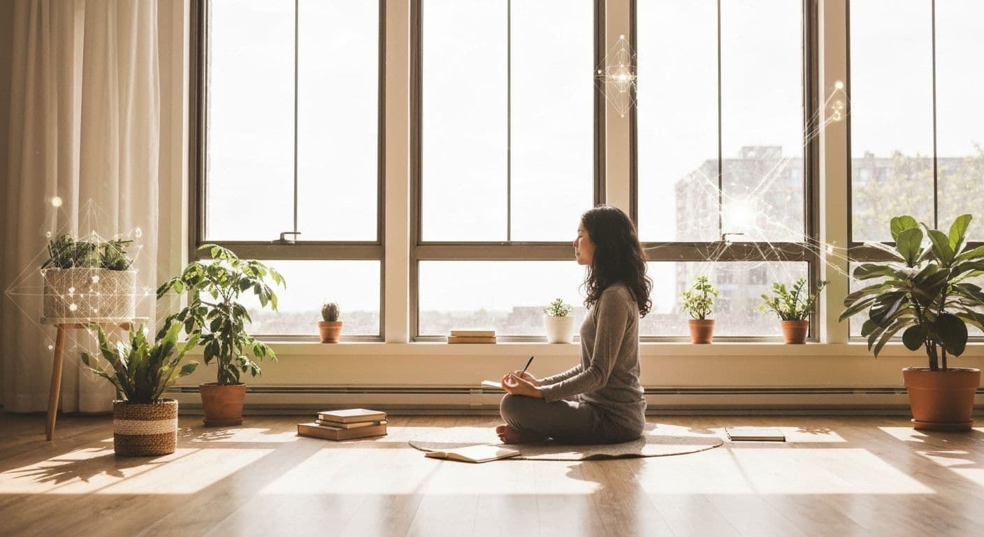 Person practicing mind ed techniques to reshape mental patterns and improve emotional wellness
