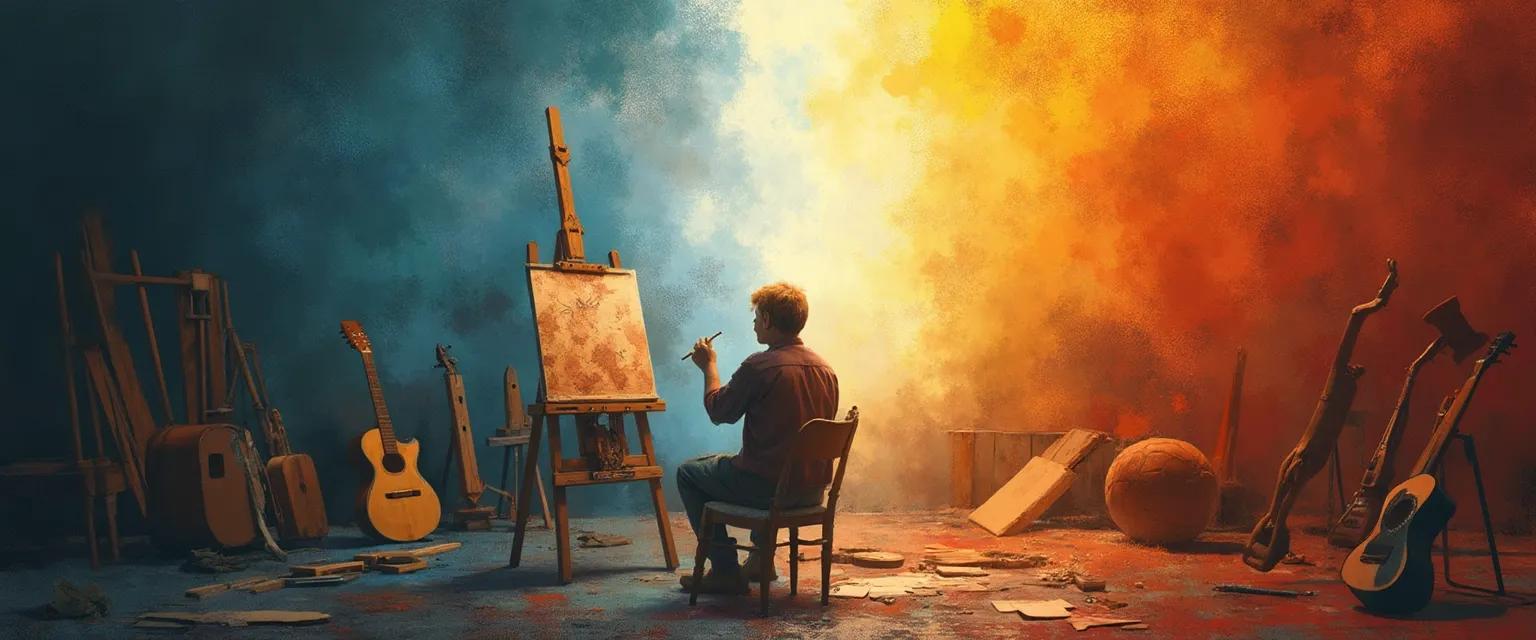 Person mastering new skills as effective steps to get over a breakup and rebuild identity