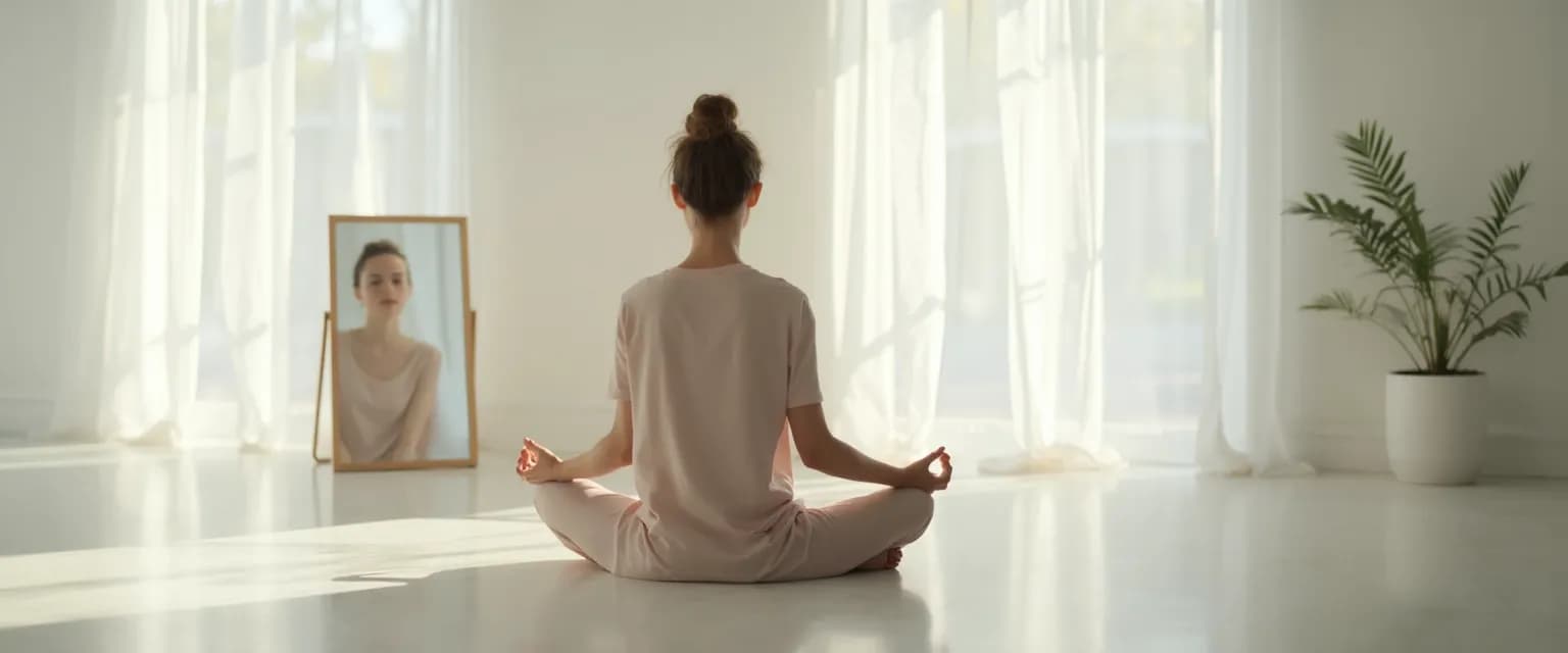 Person practicing self and social awareness skills through mindful reflection