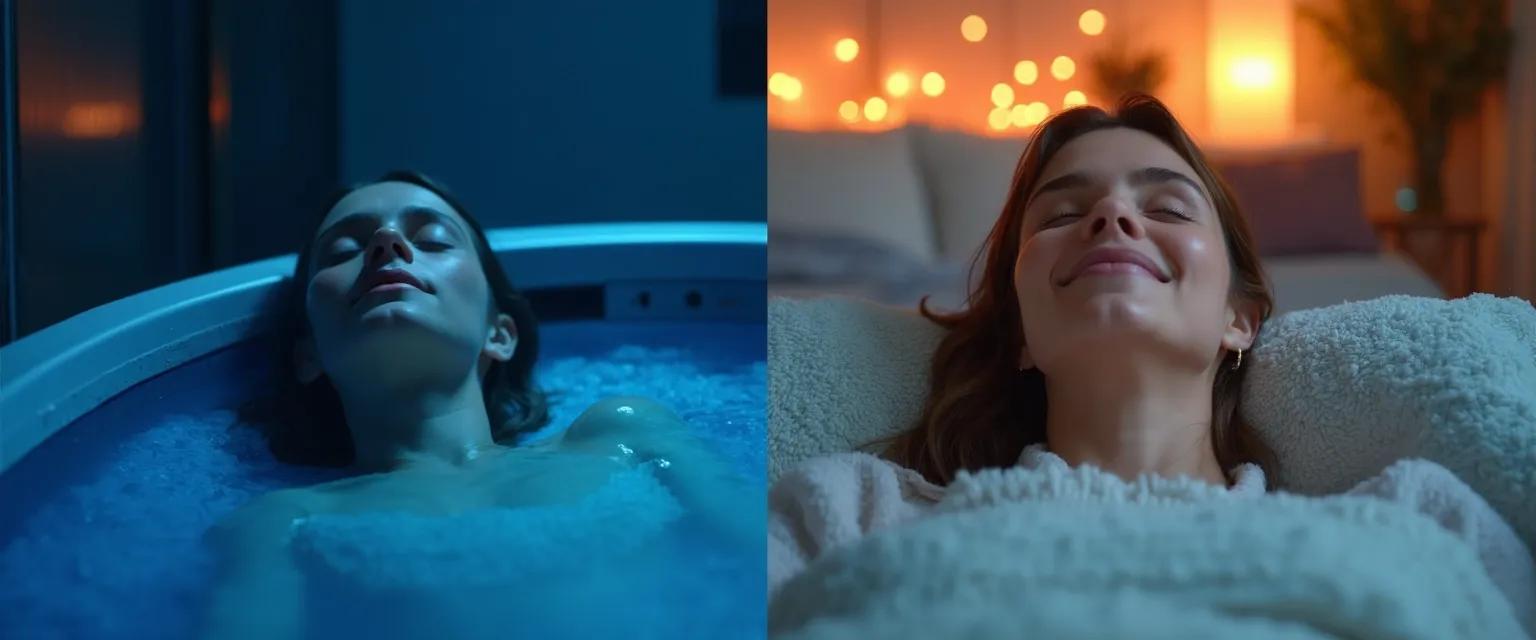 Person practicing techniques to relax my mind through sensory deprivation and stimulation