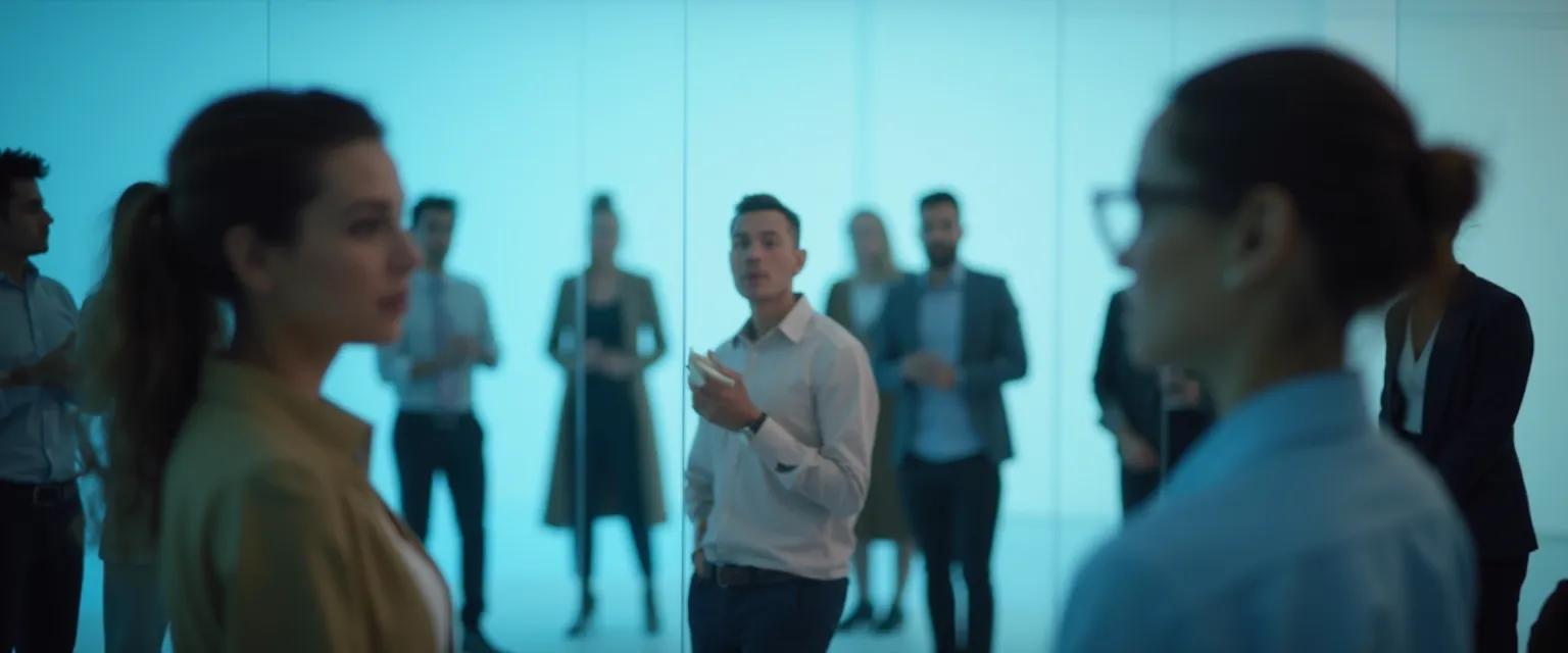 Leader demonstrating self-awareness in leadership during team meeting