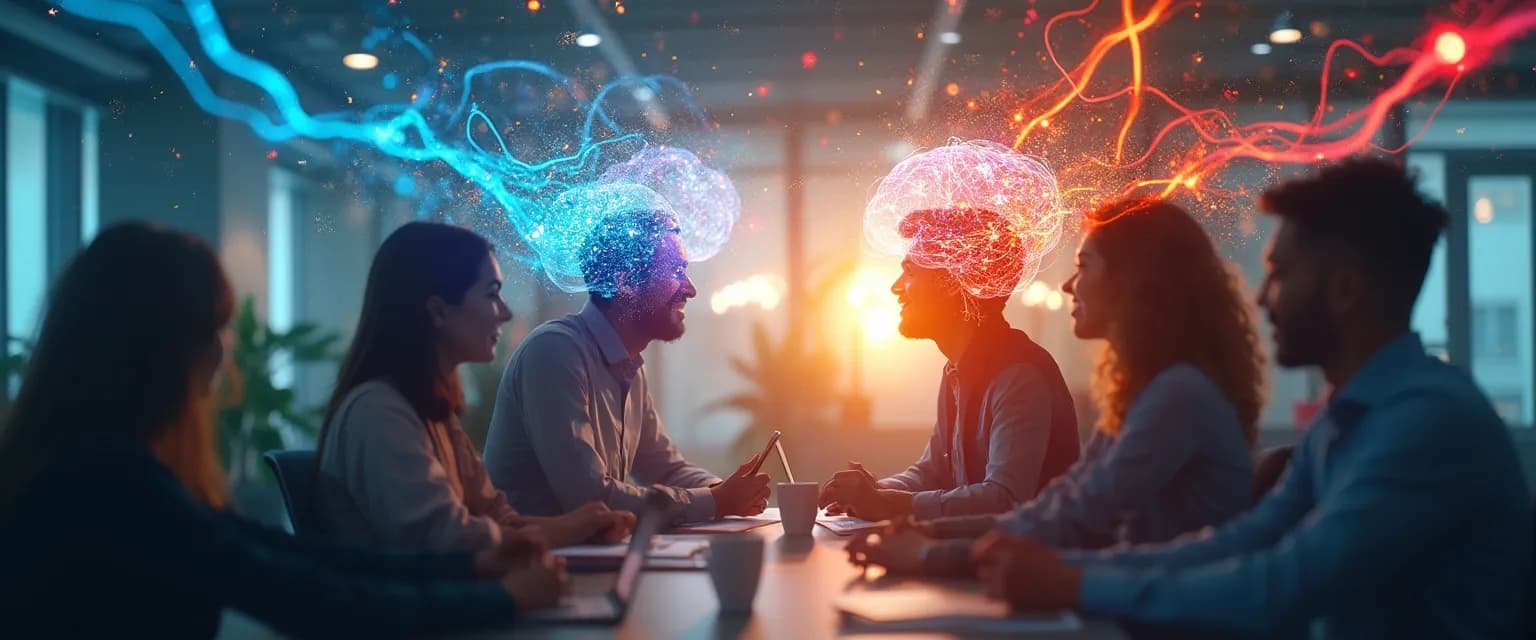 Professional colleagues practicing exercises to improve EQ in the workplace