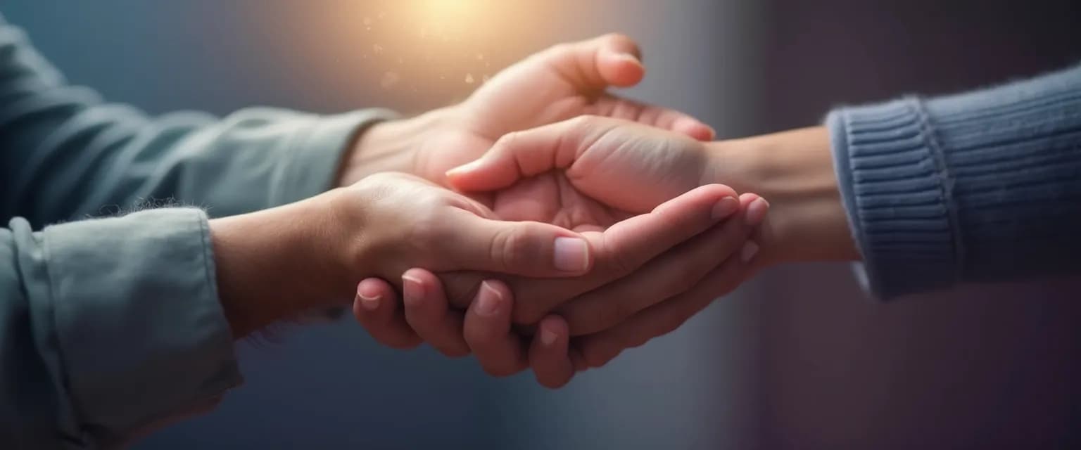 Friend providing comfort and support to someone grieving, showing what to say to a bereaved friend through actions