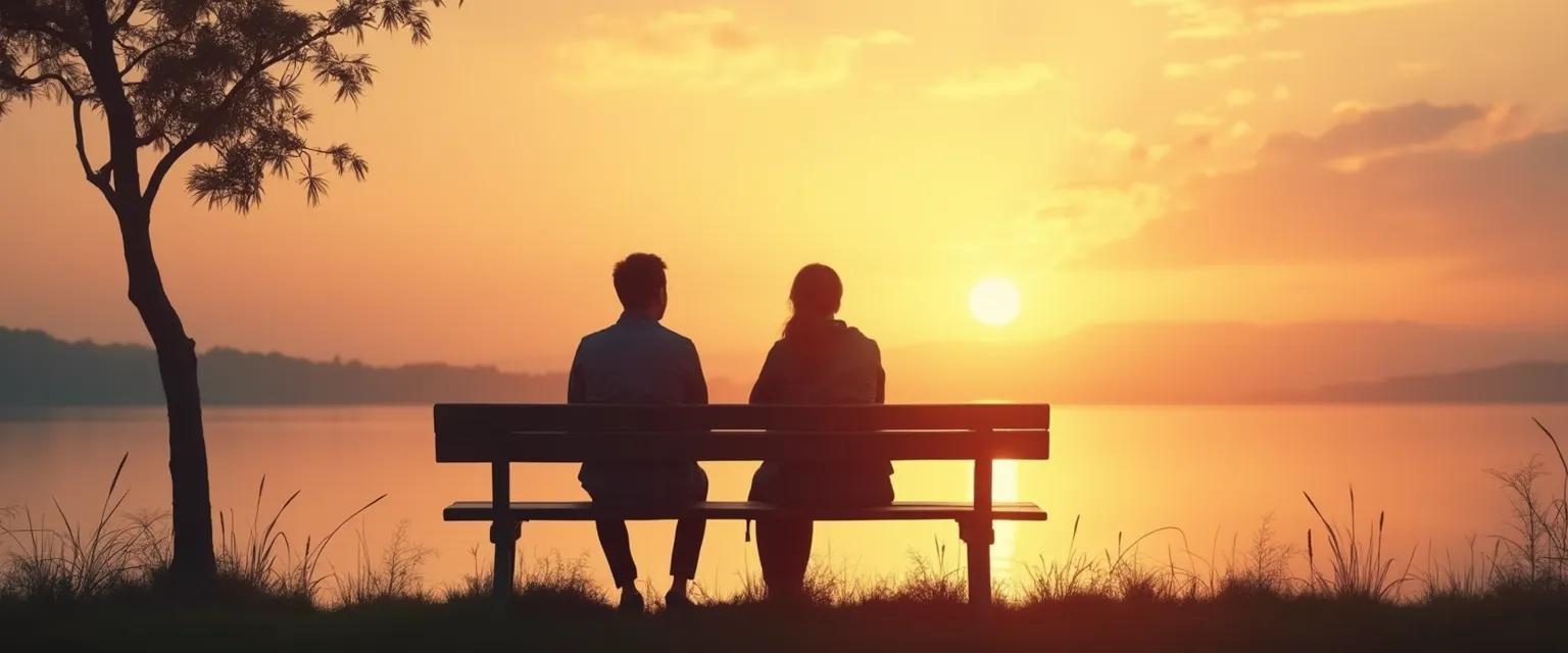 Couple practicing communication techniques to manage anxiety in post-divorce relationship