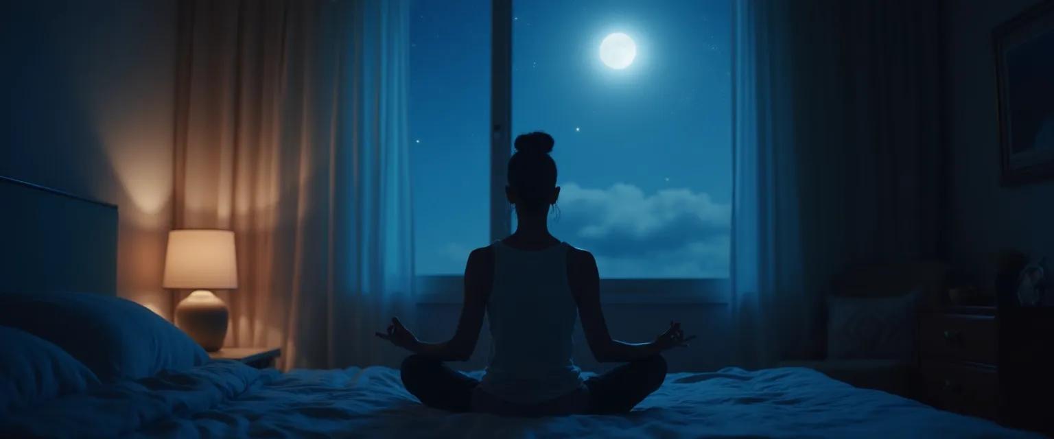 Person practicing 10-minute mindfulness meditation in bed for better sleep