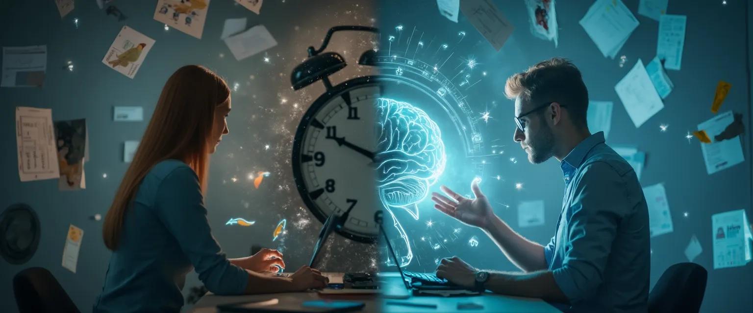 Person using cognitive flexibility techniques to overcome procrastination and switch between tasks