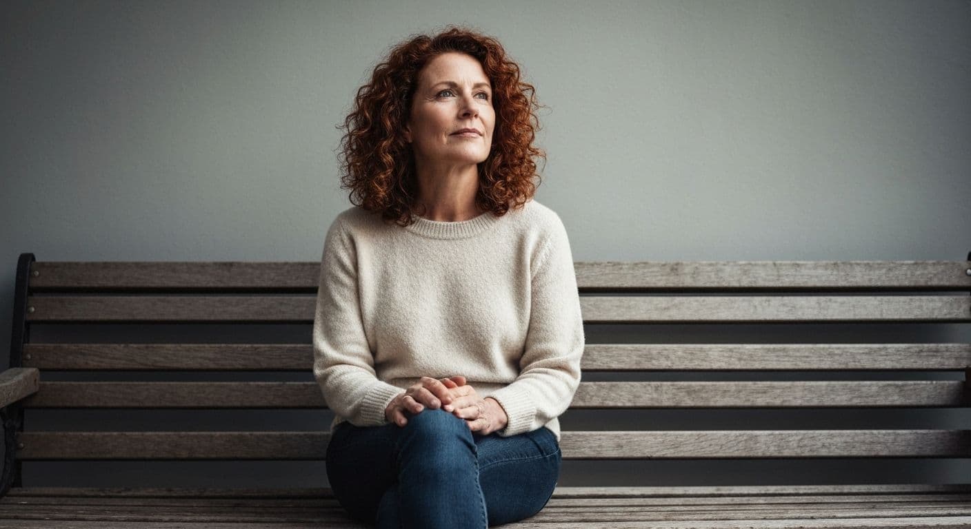 Person sitting peacefully processing emotions, feeling sad after breakup in a healthy way