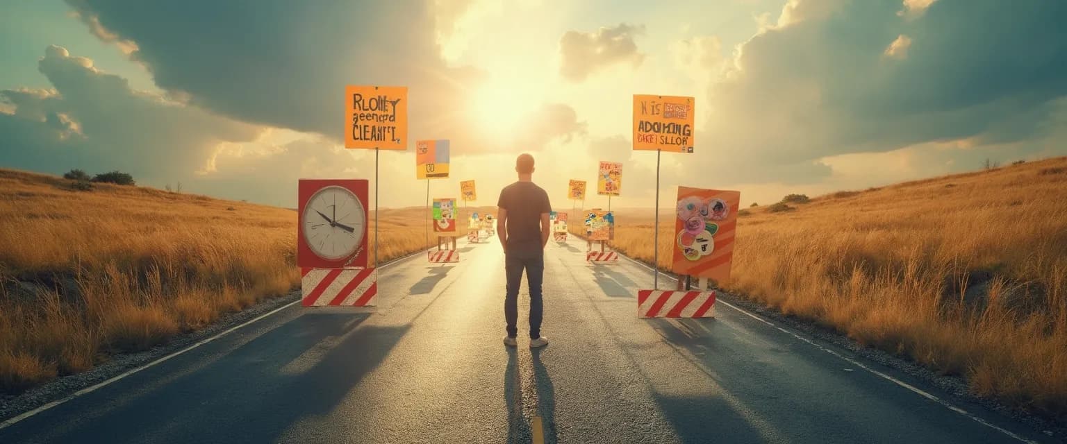 Person overcoming procrastination during routine development with progress chart