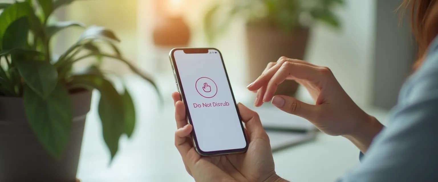 Person using focus techniques to overcome the distracted mind in a notification-filled environment