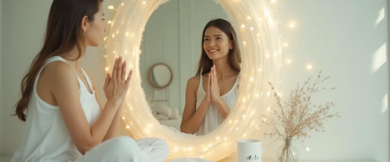 Person reflecting peacefully demonstrating how self-awareness is different from self-criticism