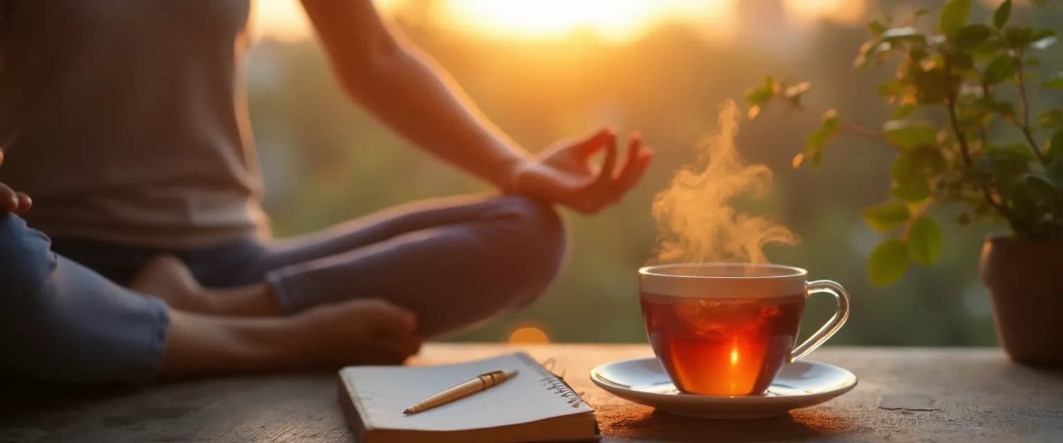 Person practicing daily happiness rituals feeling I am very happy